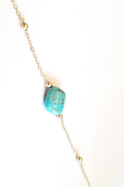Bracelet gold filled et perle losange howlite turquoise