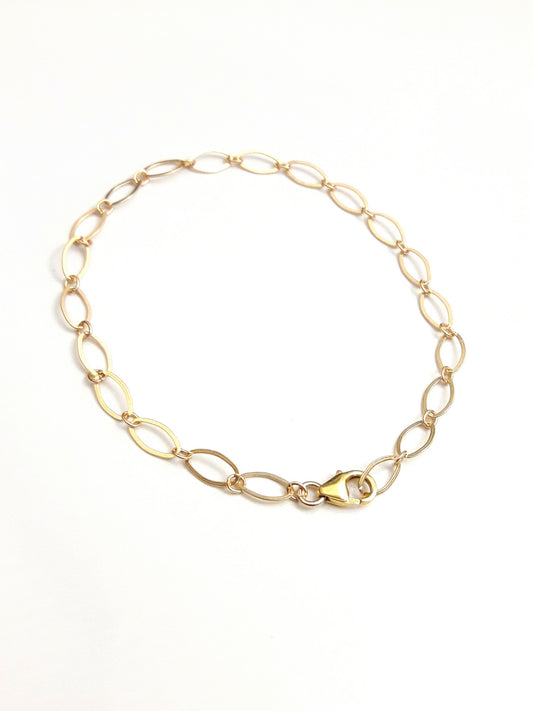 Bracelet gold filled mailles alternées