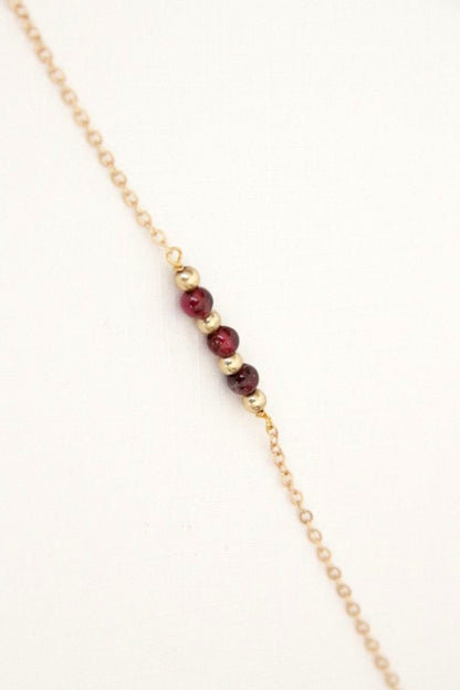 Bracelet trio grenat gold filled