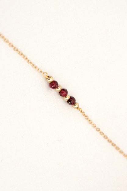 Bracelet trio grenat gold filled