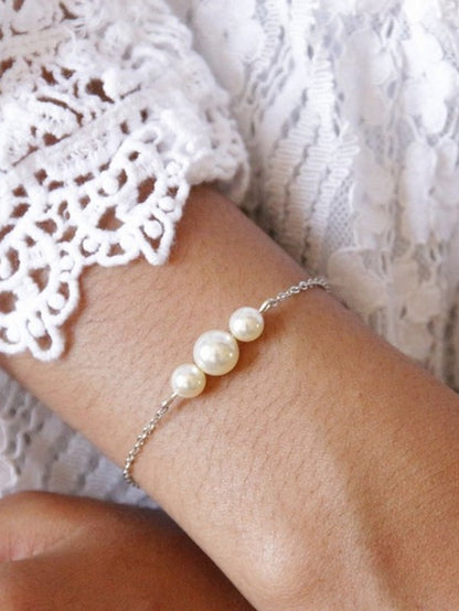 Bracelet mariage Exil trio dégradé de perles en cristal nacré