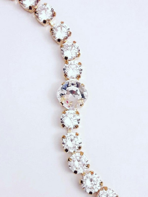 Bracelet doré rivière de cristal - Prêt à porter