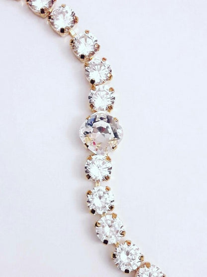 Bracelet doré rivière de cristal - Prêt à porter