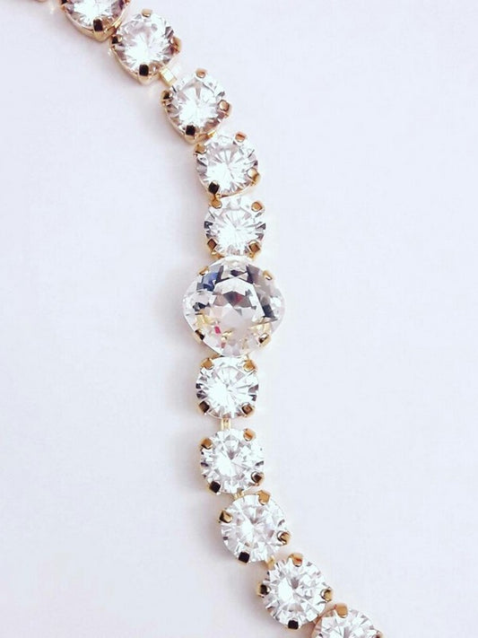 Bracelet doré rivière de cristal - Prêt à porter