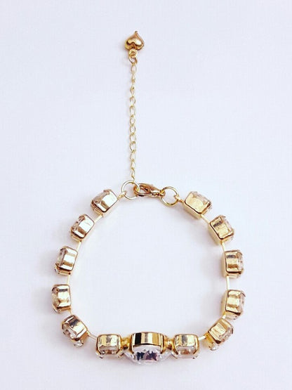 Bracelet doré rivière de cristal - Prêt à porter