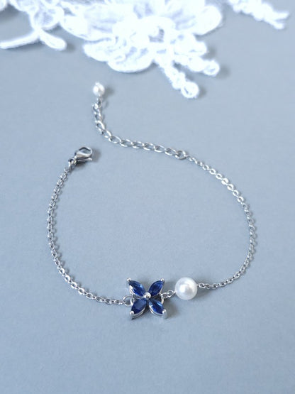 Bracelet de mariage Icône bleu saphir - Bijoux mariage prêts à porter