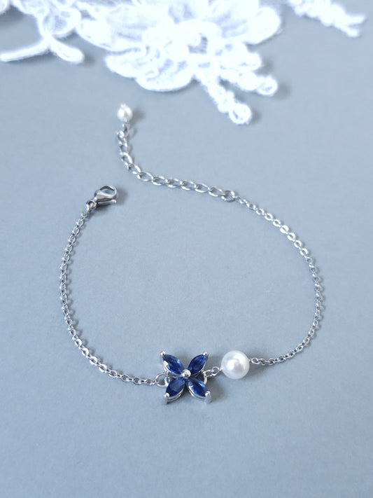 Bracelet de mariage Icône bleu saphir - Bijoux mariage prêts à porter