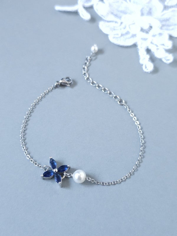 Bracelet de mariage Icône bleu saphir - Bijoux mariage prêts à porter