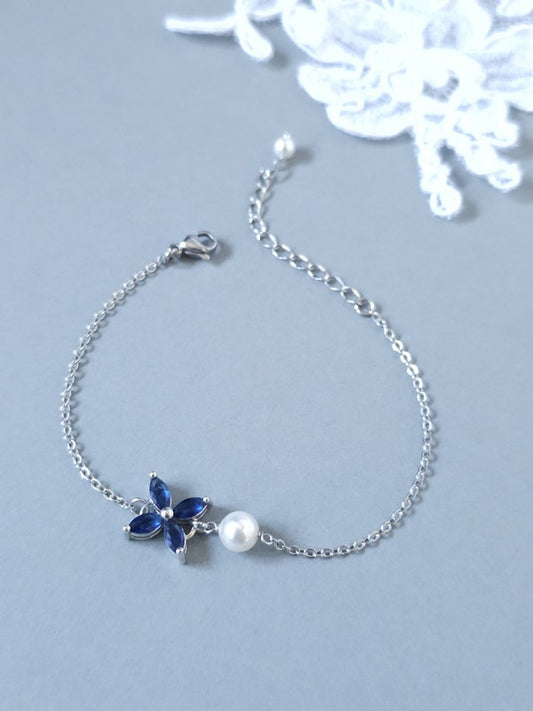 Bracelet de mariage Icône bleu saphir - Bijoux mariage prêts à porter
