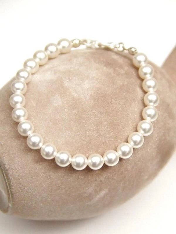 Bracelet de mariage Lilly, une rangée de perles