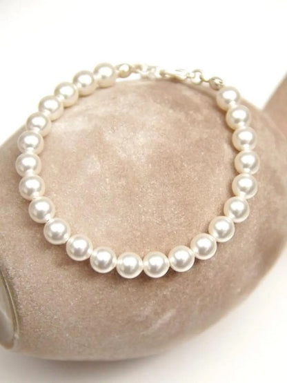 Bracelet de mariage Lilly, une rangée de perles