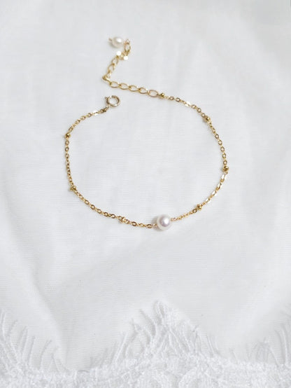 Parure mariage chaîne perlée et perles Paloma