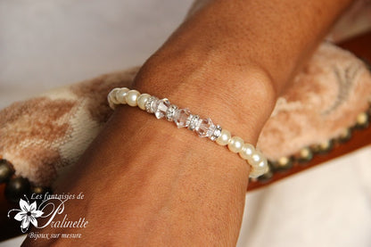 Bracelet de mariage perles Solène