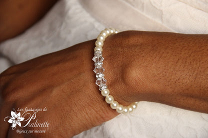 Bracelet de mariage perles Solène
