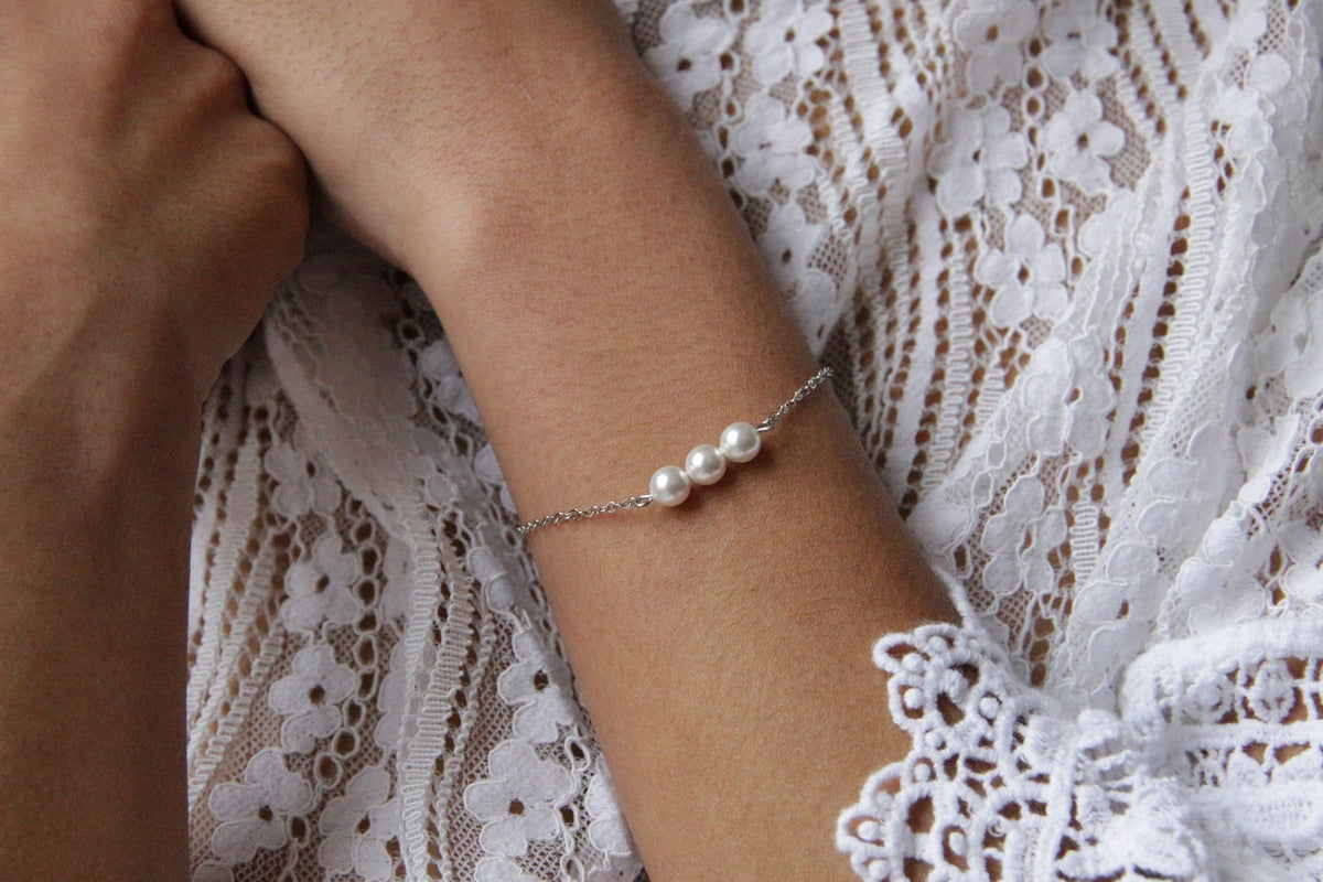 Bracelet Délila bijou de mariage trio de perles