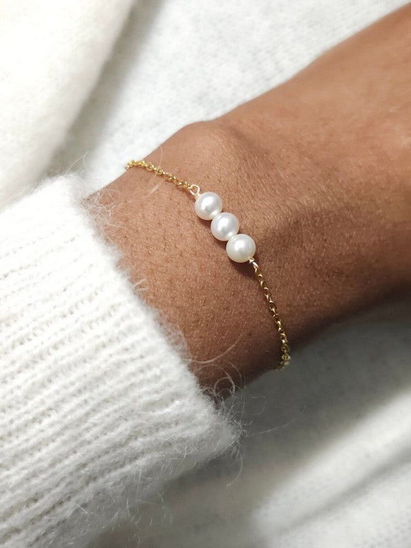 Bracelet de mariée trio perles de culture