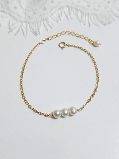 Bracelet de mariée trio perles de culture
