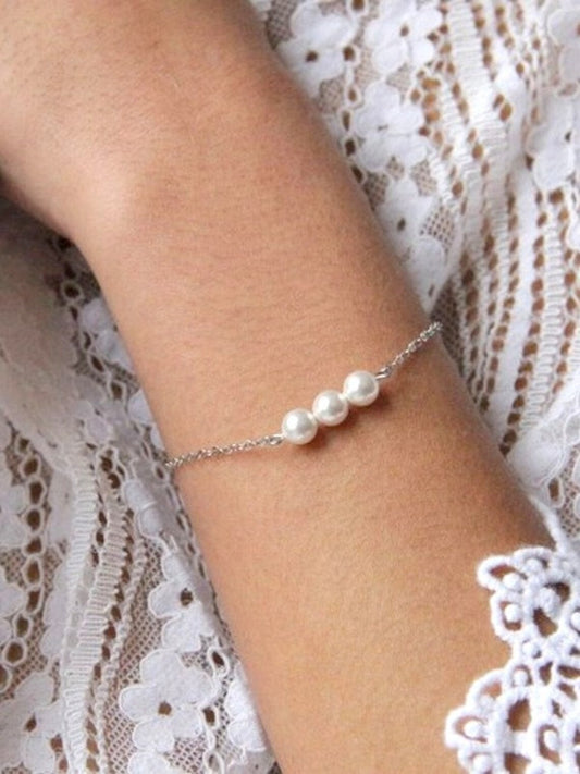 Bracelet Délila bijou de mariage trio de perles