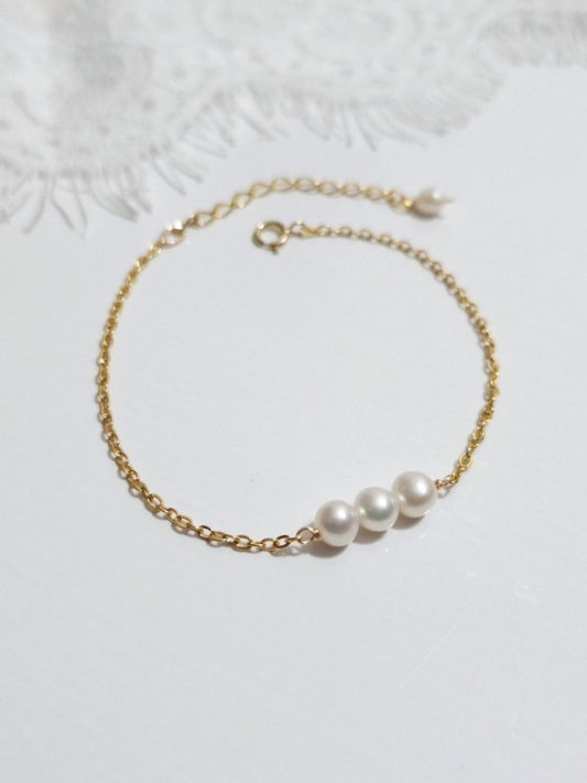 Bracelet de mariée trio perles de culture
