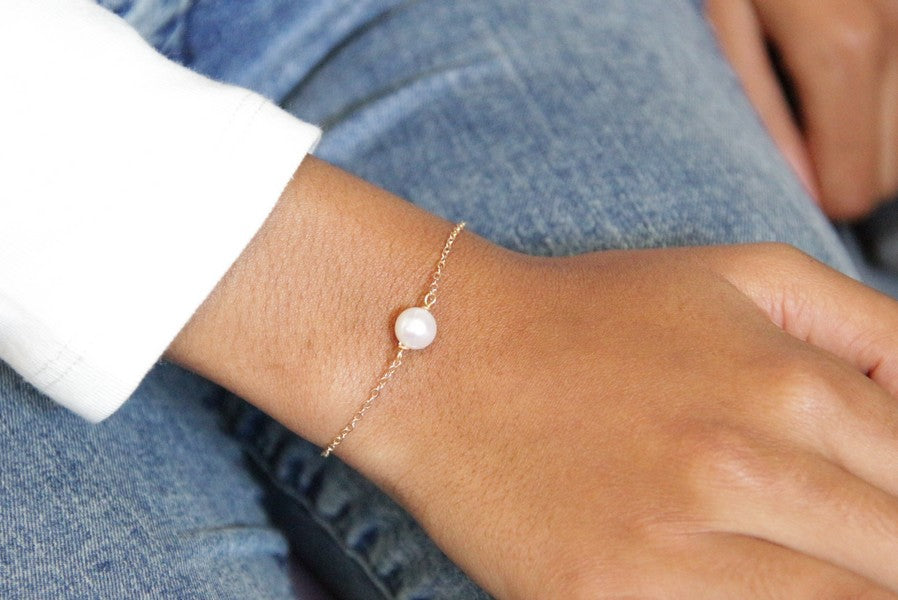 Bracelet Lidane perle d'eau douce et acier inoxydable