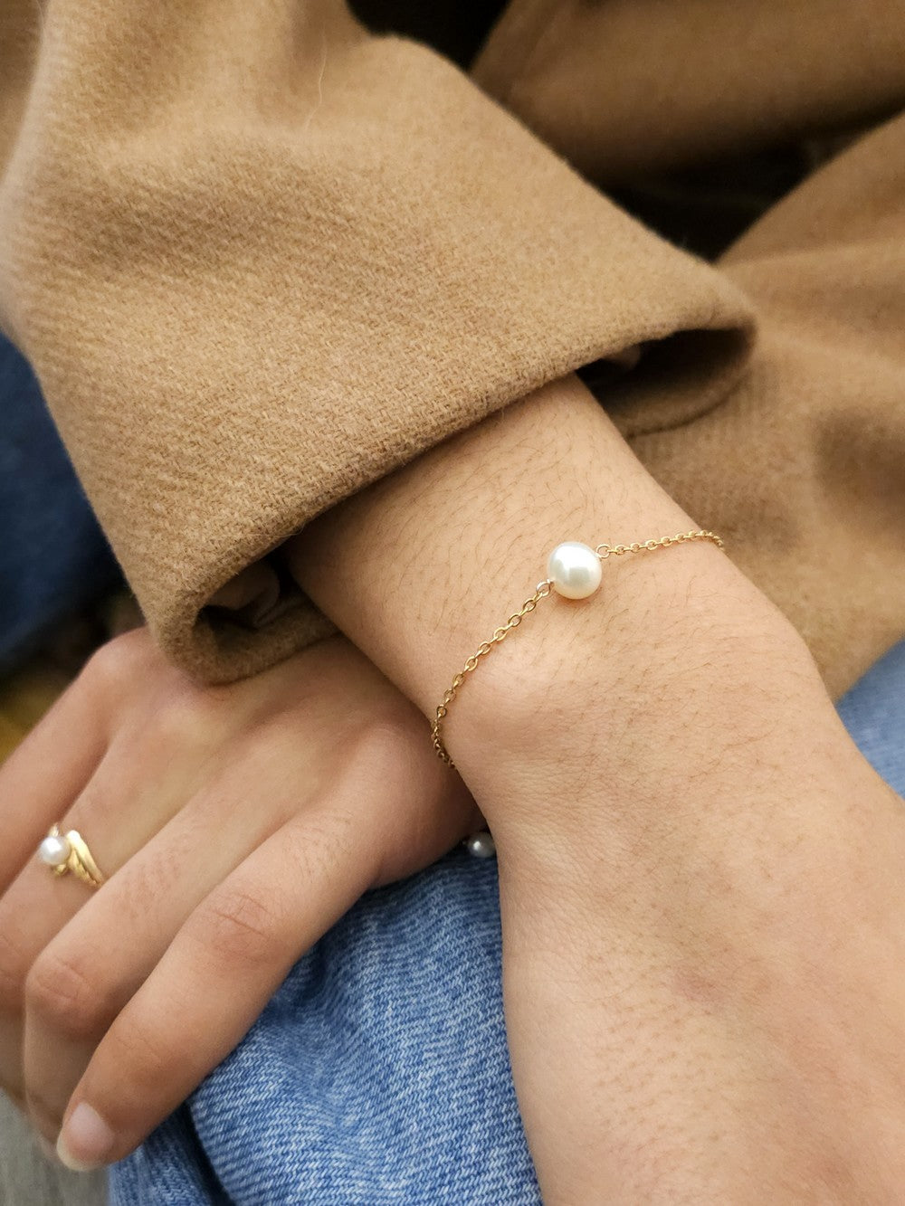 Bracelet Lidane perle d'eau douce et acier inoxydable