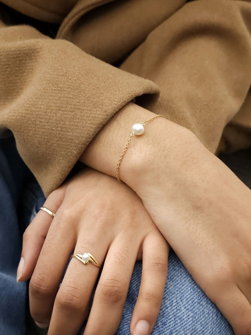 Bracelet Lidane perle d'eau douce et acier inoxydable