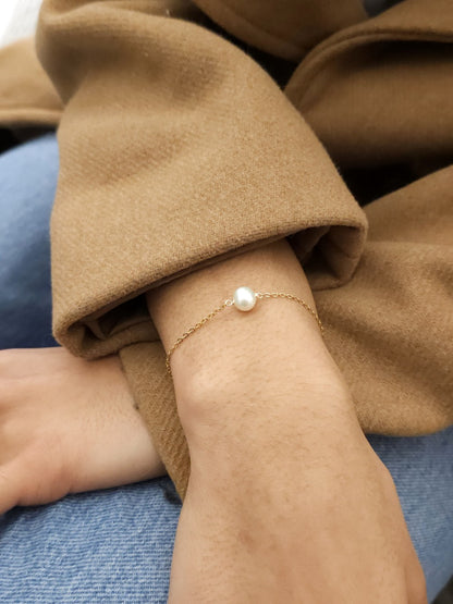 Bracelet Lidane perle d'eau douce et acier inoxydable