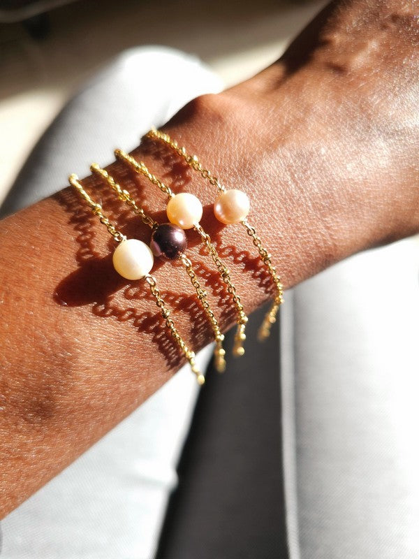 Bracelet Klod chaîne perlée et perle de culture