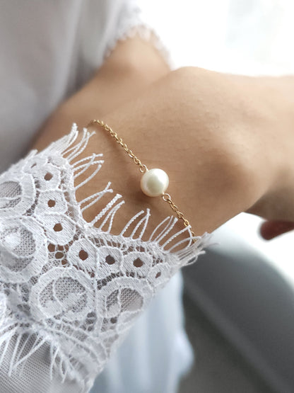 Bracelet pour la mariée perle solitaire Anita