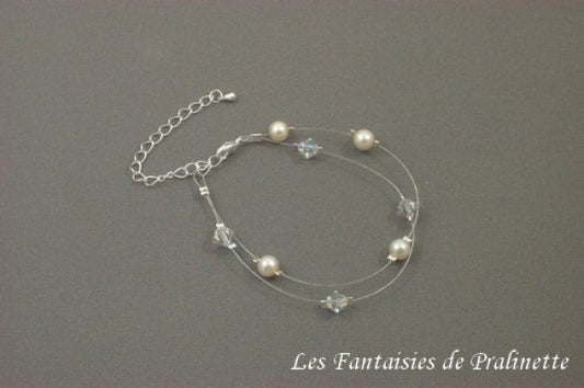 Bracelet Caroline double rangs perles en cristal