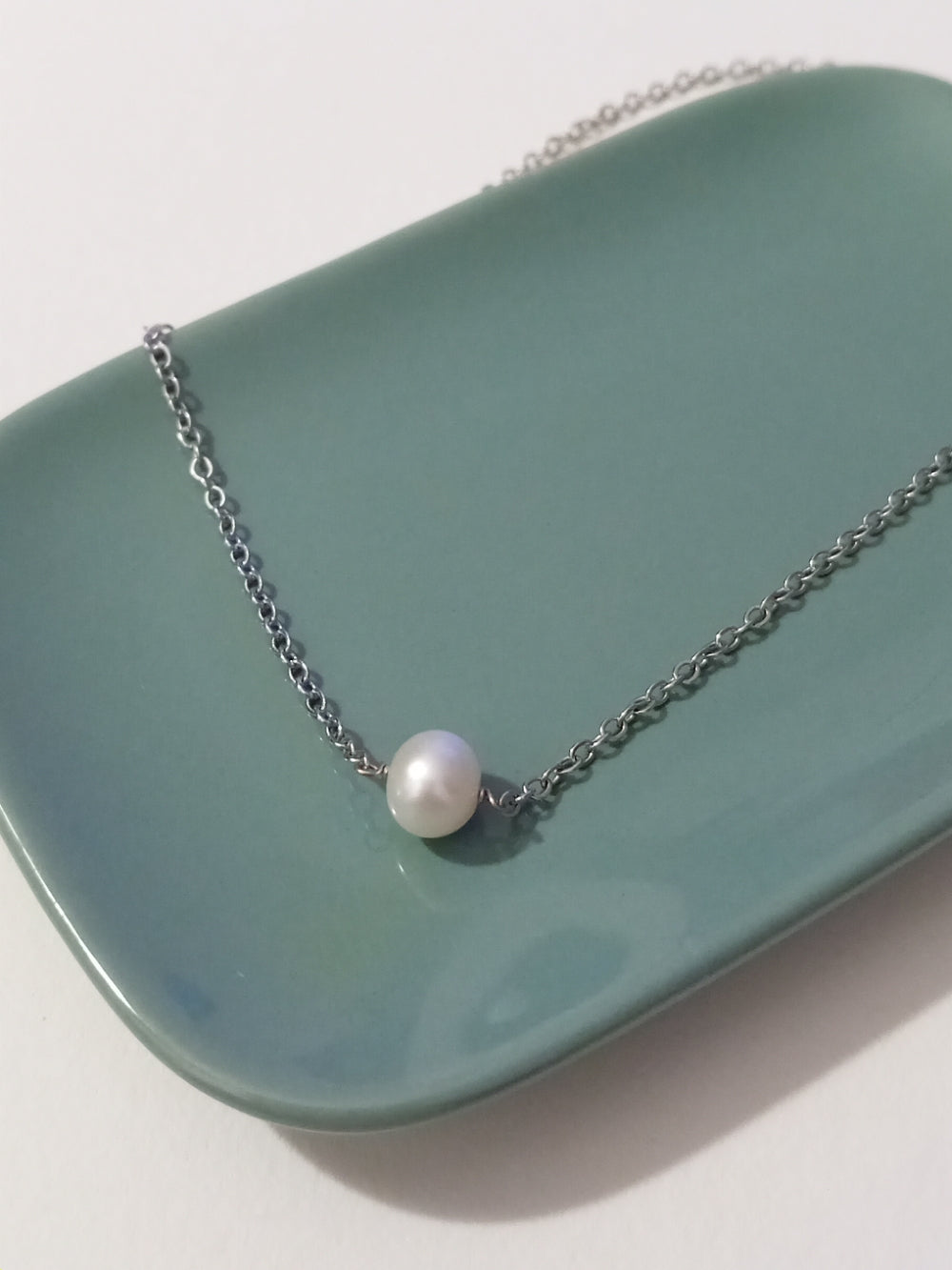 Collier Lidane perle de culture d'eau douce et acier inoxydable