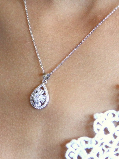 Collier de mariage goutte art déco