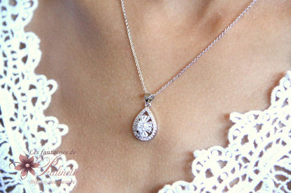 Collier de mariage goutte art déco