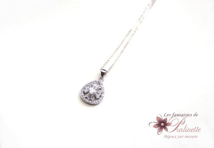 Collier de mariage goutte art déco