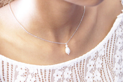 Collier mariage avec bijou de dos amovible Bella gouttes