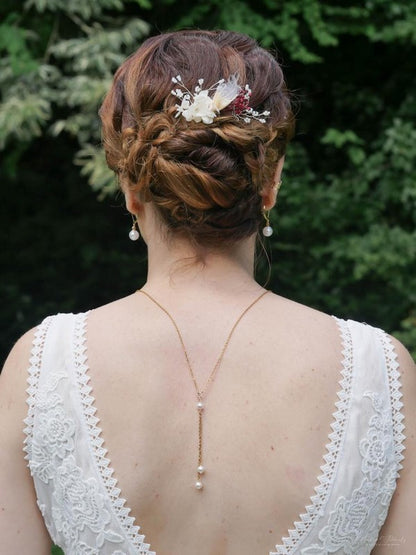 Collier de dos Ethan version courte avec fermoir et pendentif de dos amovible