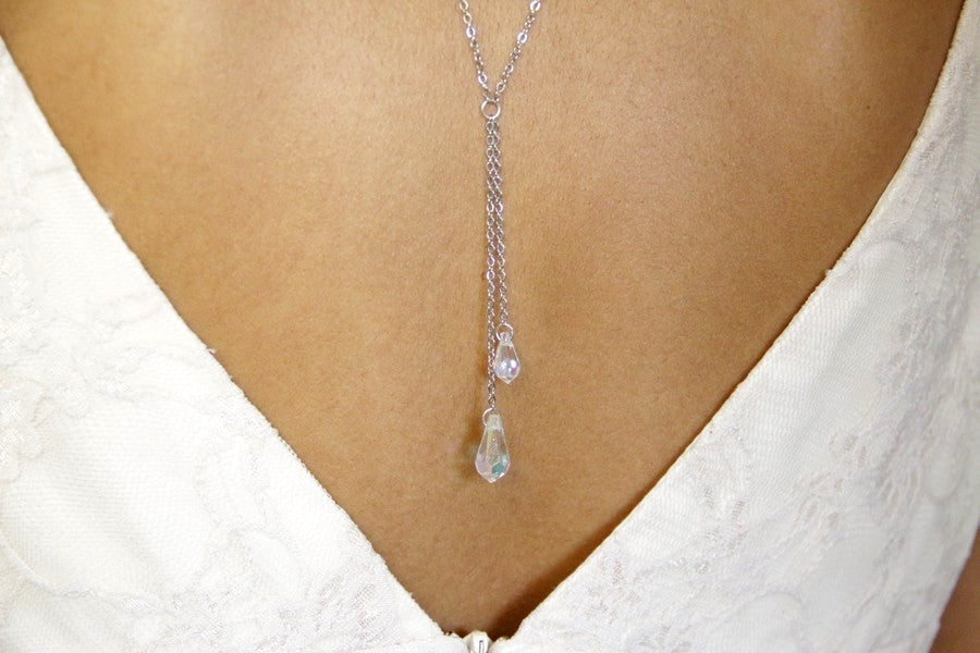 Collier de dos Damian chute de dos cristal brillant