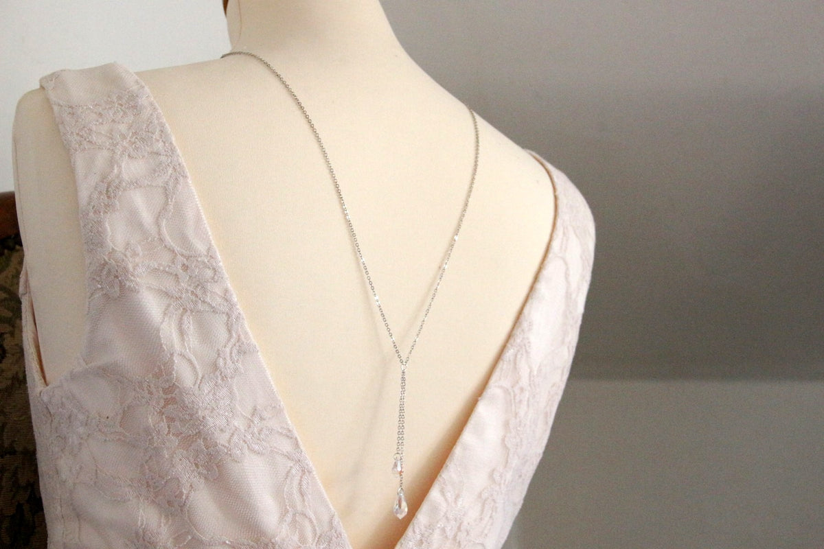Collier de dos Damian chute de dos cristal brillant