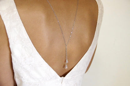 Collier de dos Damian chute de dos cristal brillant