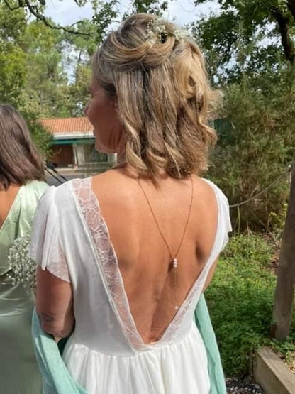 Bijoux mariage collier de dos Paloma perles