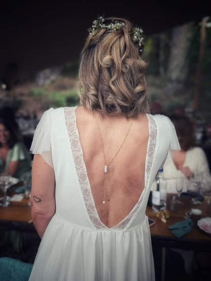 Bijoux mariage collier de dos Paloma perles