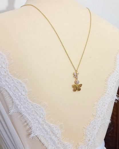 Collier de dos papillon - Prêt à porter bijoux mariage