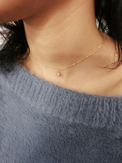 Collier de dos minimaliste strass zirconium doré ou argenté