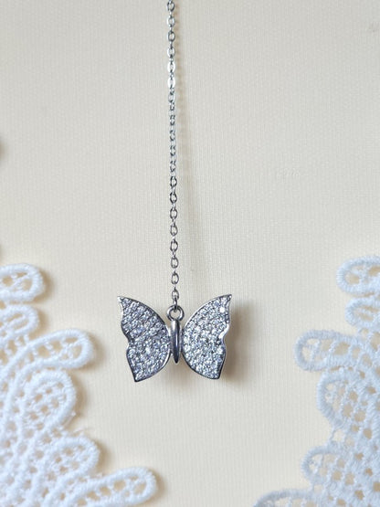 Collier de mariage bijou de dos papillon zirconium amovible - Prêt à porter