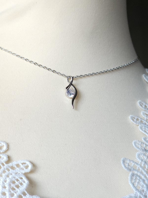 Collier de mariage bijou de dos papillon zirconium amovible - Prêt à porter