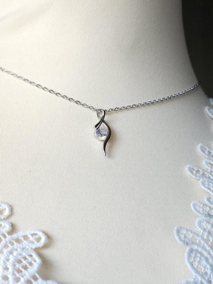 Collier de mariage bijou de dos papillon zirconium amovible - Prêt à porter