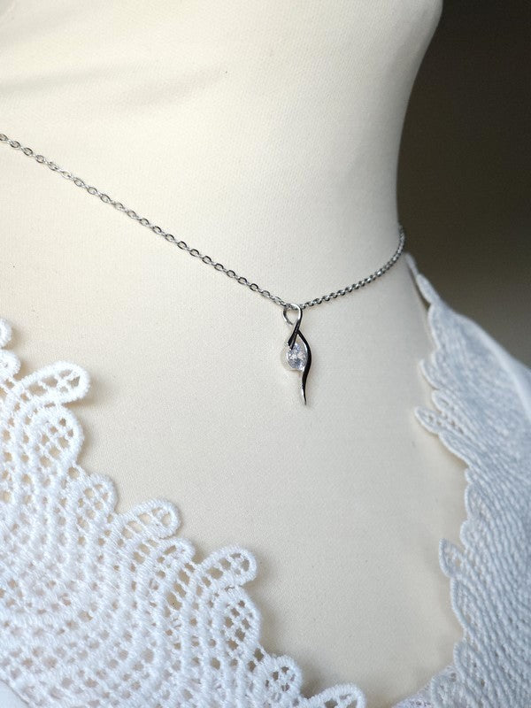 Collier de mariage bijou de dos papillon zirconium amovible - Prêt à porter