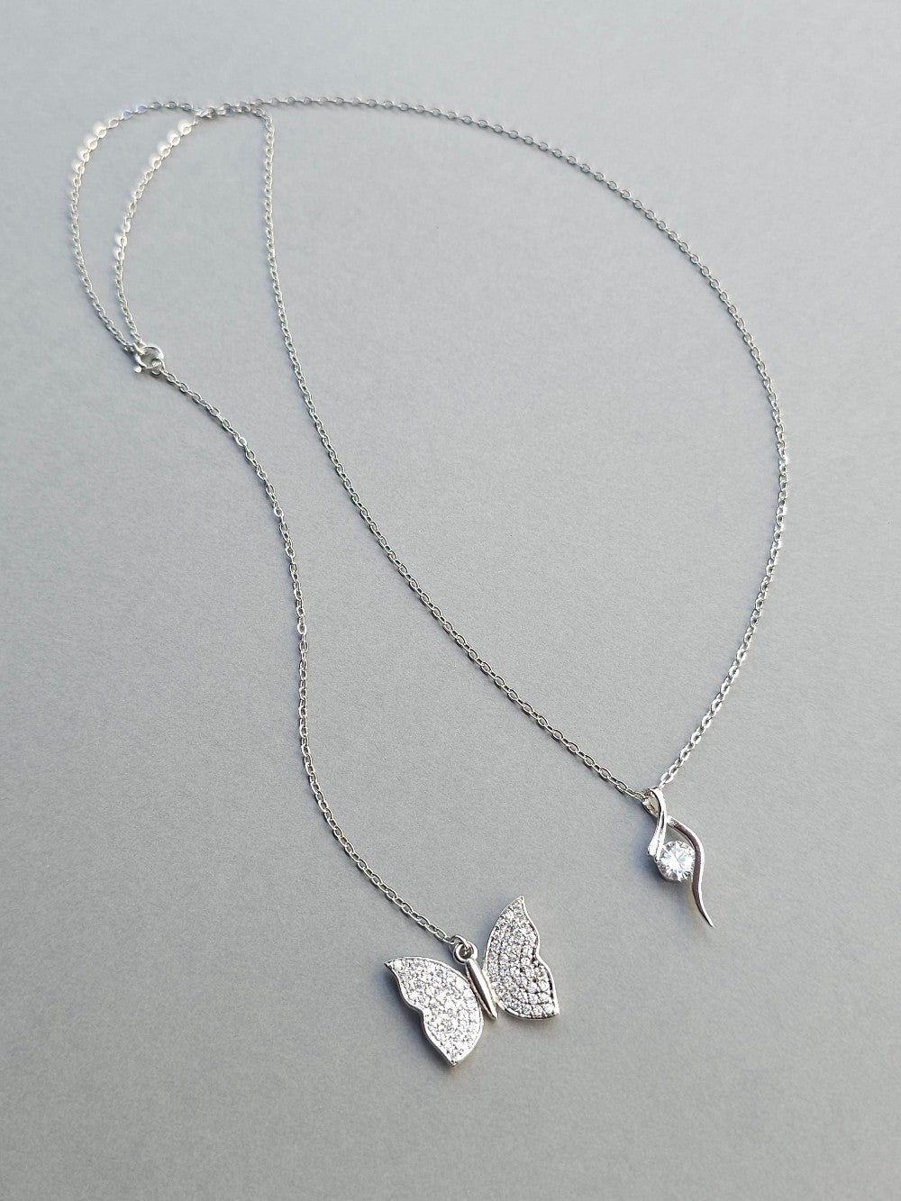 Collier de mariage bijou de dos papillon zirconium amovible - Prêt à porter