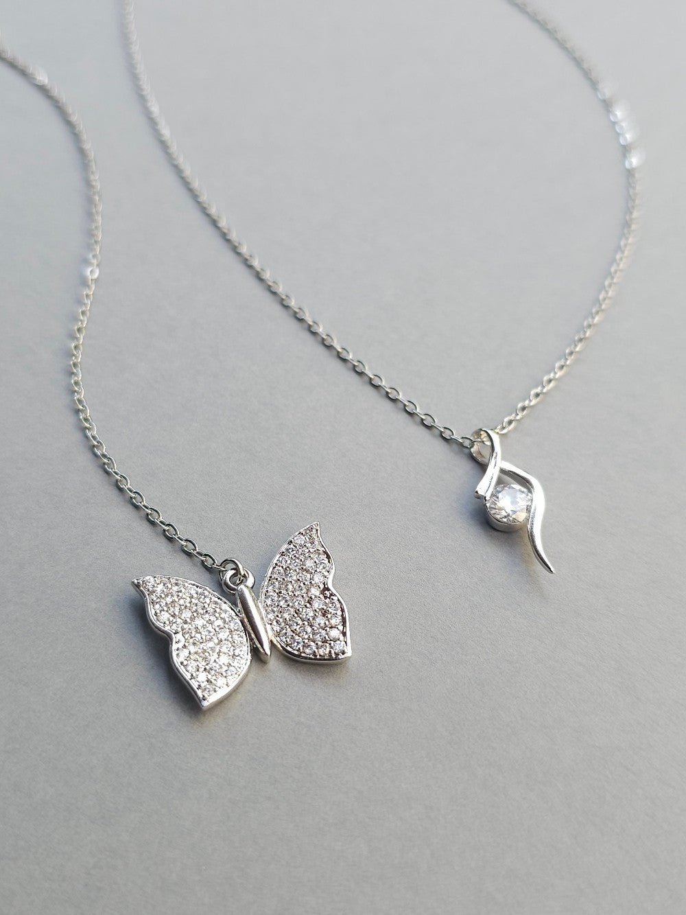 Collier de mariage bijou de dos papillon zirconium amovible - Prêt à porter