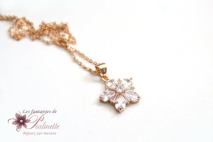 Collier de mariage flocon de neige fleuri strass - Prêt à porter